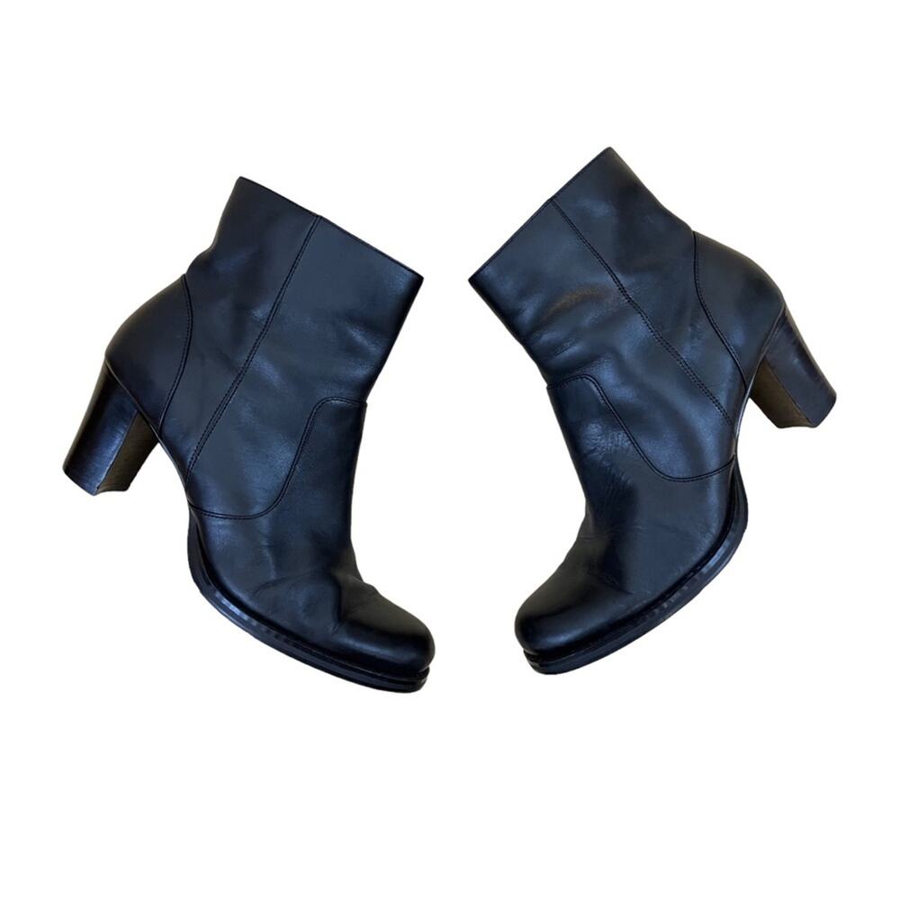 Nickels Soft Black Leather Ankle Boots Booties Women 7.5
